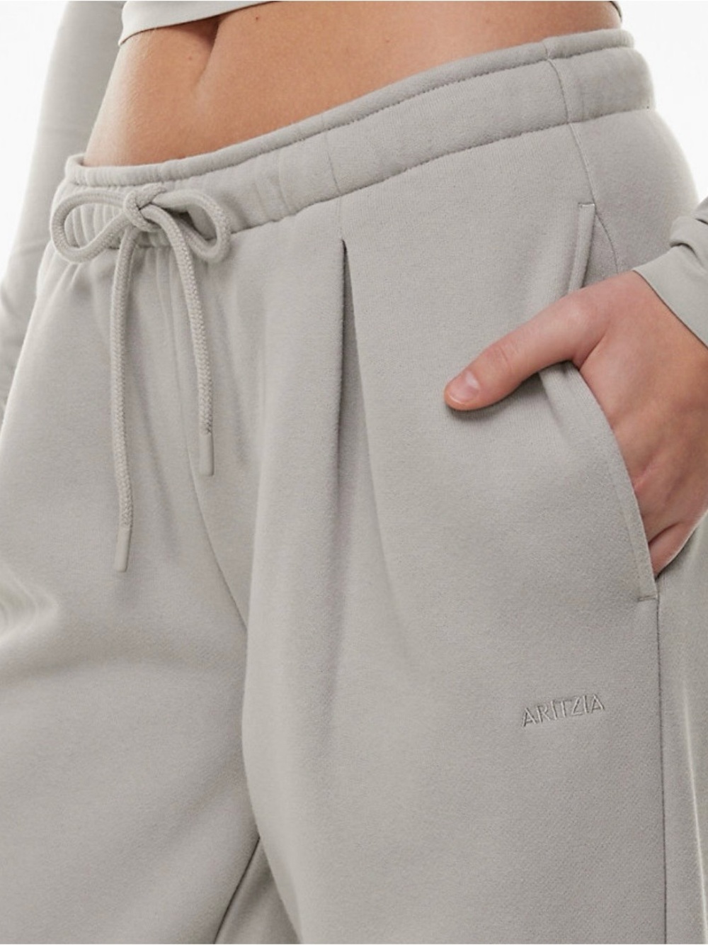 Aritzia Cozy Fleece Mega Pleated Sweatpants, GREY, XS
